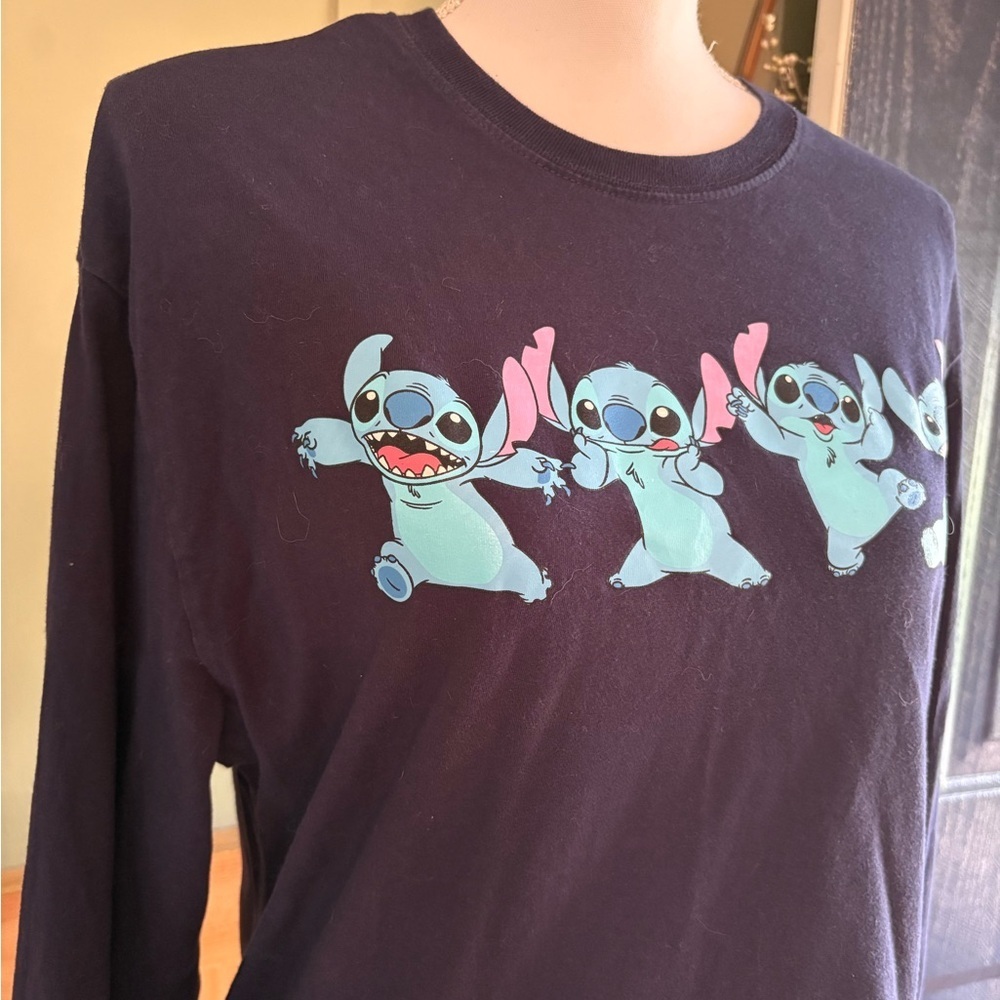 Disney Navy Blue Stitch Long Sleeve Tee - Picture 2 of 7